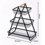 Dimensiones Frutero Negro Verdulero 3 Niveles Cocina Ricuritas De Marieu