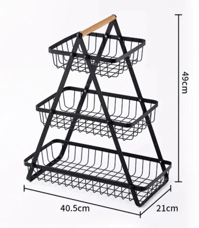 Dimensiones Frutero Negro Verdulero 3 Niveles Cocina Ricuritas De Marieu