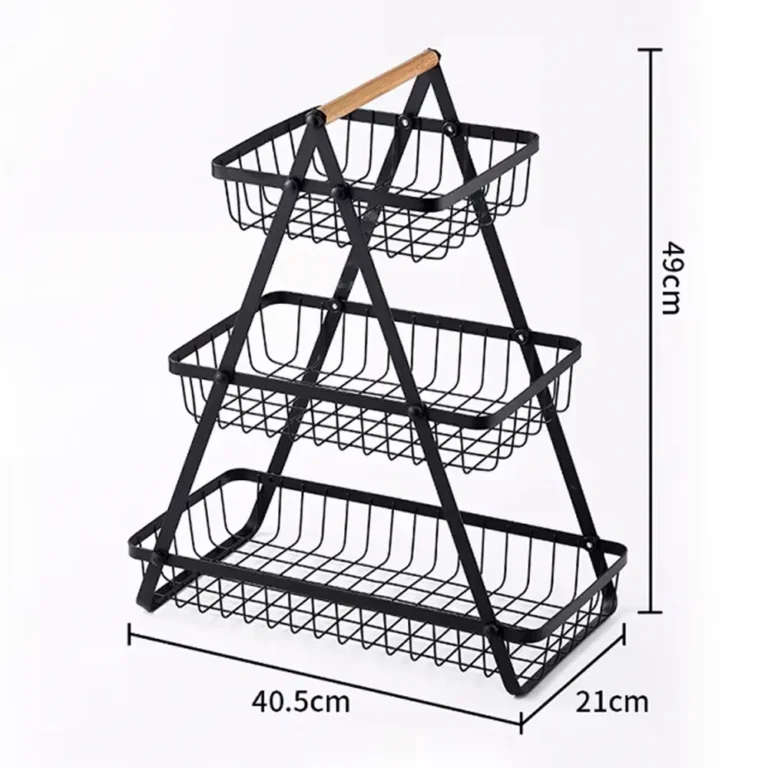 Dimensiones Frutero Negro Verdulero 3 Niveles Cocina Ricuritas De Marieu