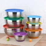 Set Bowl Con Tapa Acero Inoxidable Kit 7 en 1 Colores Ricuritas De Marieu