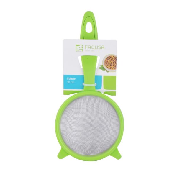 Blister Colador Ac. Inox. 100Mm M/P Verde T.