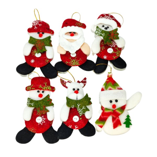 Set De 6 Adornos Colgantes Navideños De Felpa