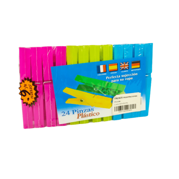 Set 24 Pinzas De Plástico Para Ropa
