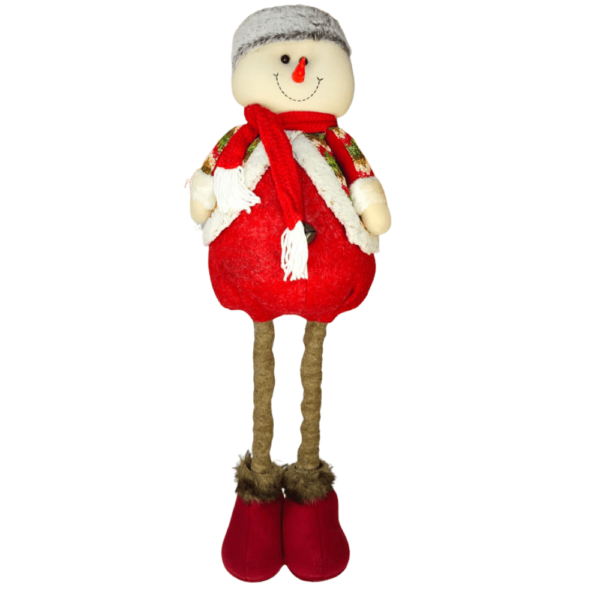 Muñeco De Nieve Estilo Navideño C/ Patas Ajustables