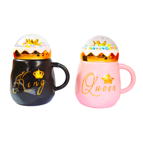 Taza King/Queen Con Adornos
