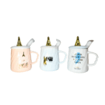 Taza Torre Eiffel Con Tapa Y Cuchara (1 Set Completo)