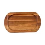 Base Madera Acacia Plancha Ovalada 34x17 cm