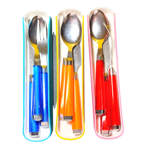Set De Cubiertos Acero Inoxidable Con Estuche De Plástico