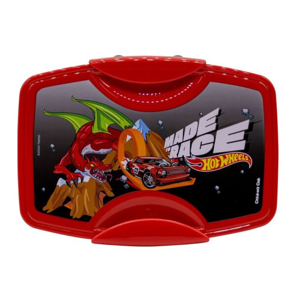 Taper Pp 1100Ml Con Divisiones Y Cubiertos Hot Wheels