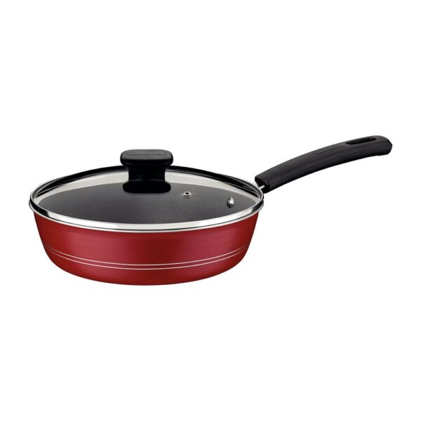 Sarten Honda Con Tapa 24Cm Sicilia Rojo 20406/724 Tramontina
