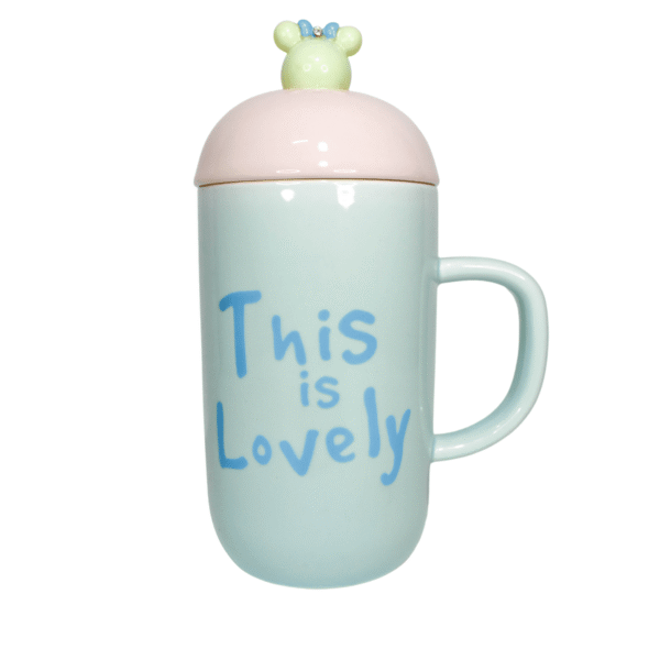 Tazas De Cerámica Con Tapa Y Cuchara