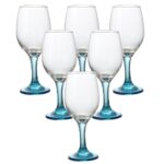 Set X6 Copas Vino Fuste Azul 330 Ml