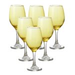 Set X6 Copas Agua Caliz Amarillo 420 Ml