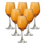 Set X6 Copas Agua. Caliz Naranja 420 Ml
