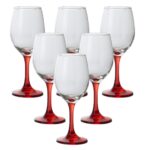 Set X6 Copas Agua Fuste Rojo 420 Ml
