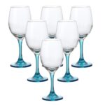 Set X6 Copas Agua Fuste Azul 420 Ml