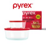 Set Pyrex x2 Bolo Red T/Plast 470 Ml + 1.6 Lt
