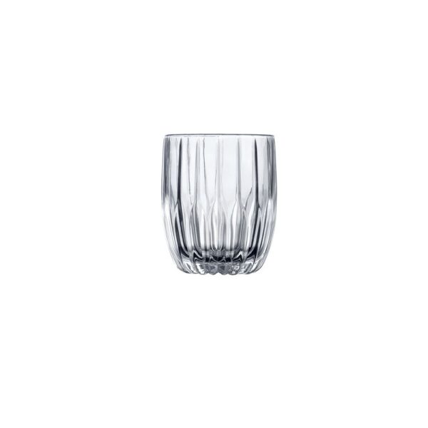 Set X 6 Vaso Bajo Labrado Transp 285Ml