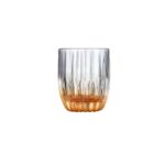 Set X 6 Vaso Bajo Labrado Naranja 285Ml