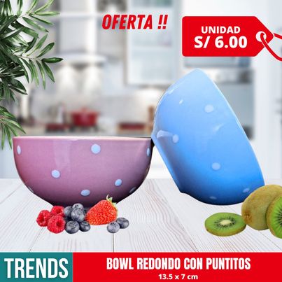 Bowl Cerámica Redondo C/Puntos