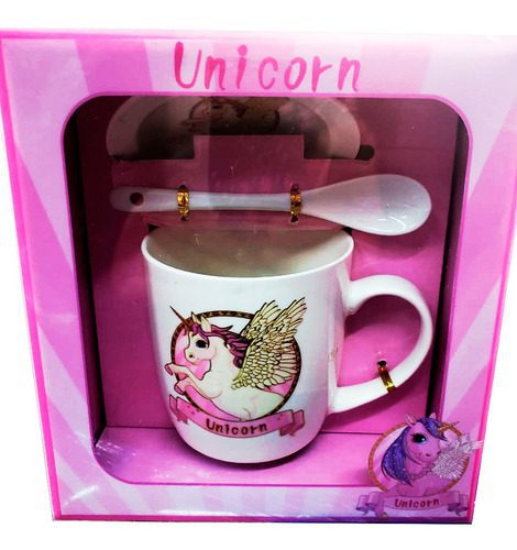 Taza Unicornio Con Cuchara