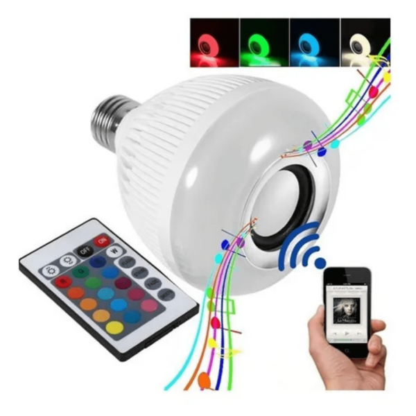 Bombilla Bocina Con Luces Led De Colores