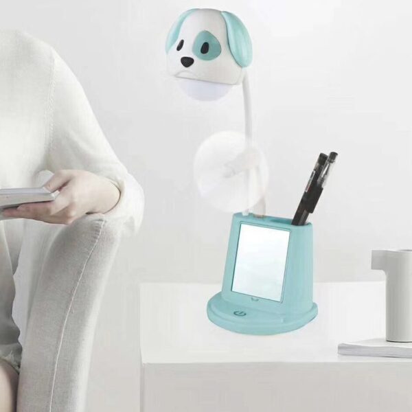 Lámpara De Escritorio C/ Espejo Y Ventilador Multifuncional