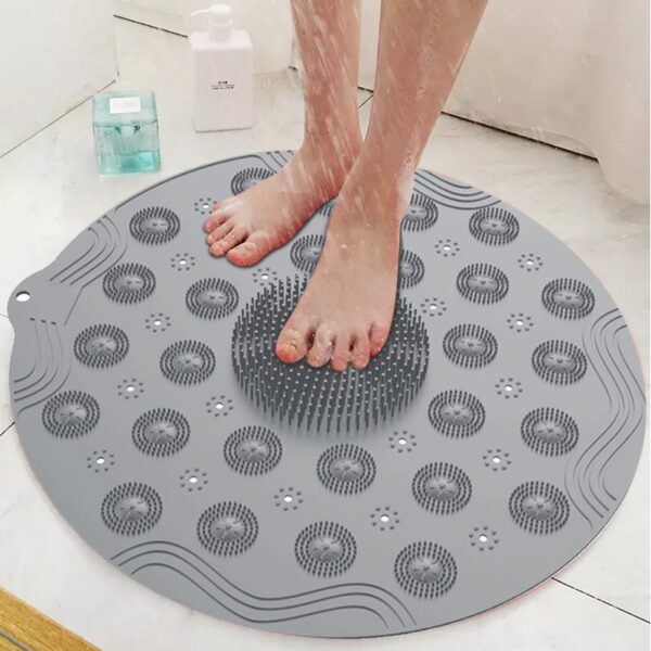 Alfombrilla De Silicona Redonda Para Ducha