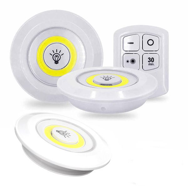 Set 3 Focos Led C/ Control Remoto Y 3 Intensidades